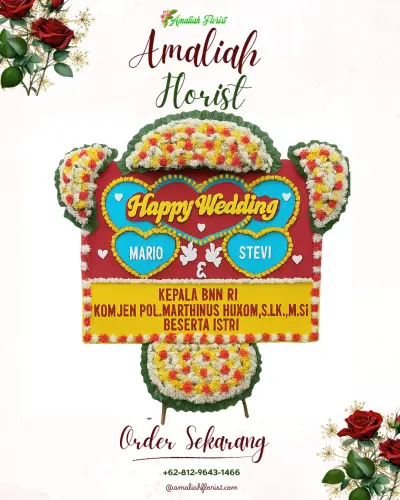 Karangan Papan Bunga Pernikahan di Siremeng